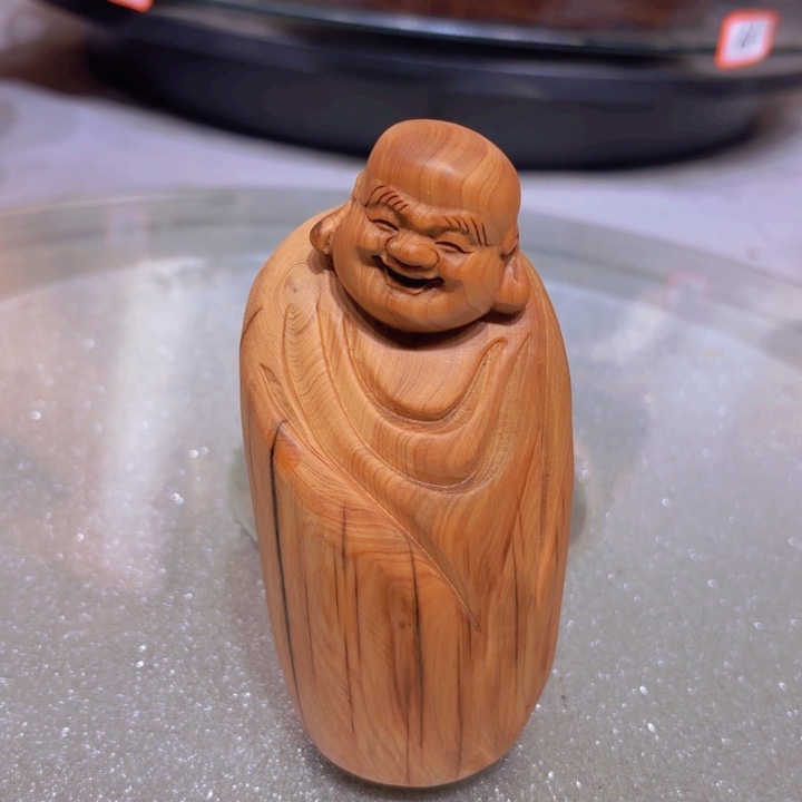 木太行崖柏根雕摆件弥勒佛题材摆件