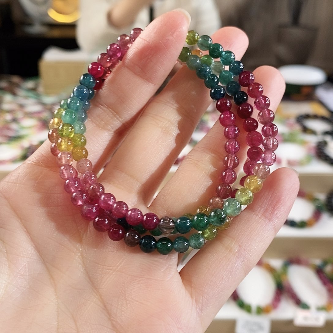 手串未镶嵌碧玺G2353三圈颜色微差