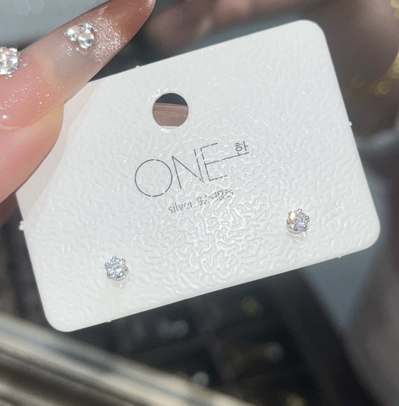 925银耳饰 超闪锆石小巧精致养耳洞耳骨钉女款