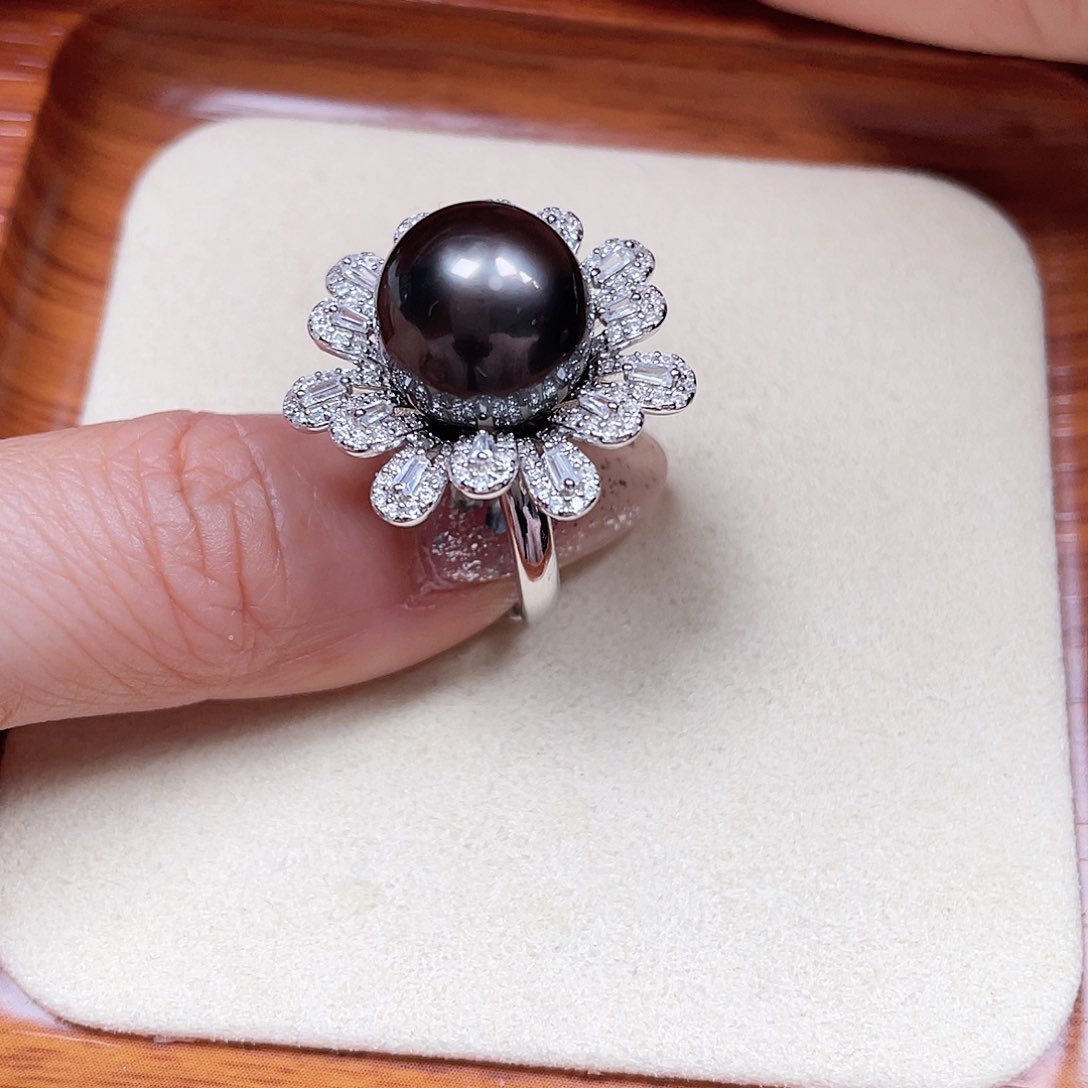 海水珍珠戒指银S925镶嵌