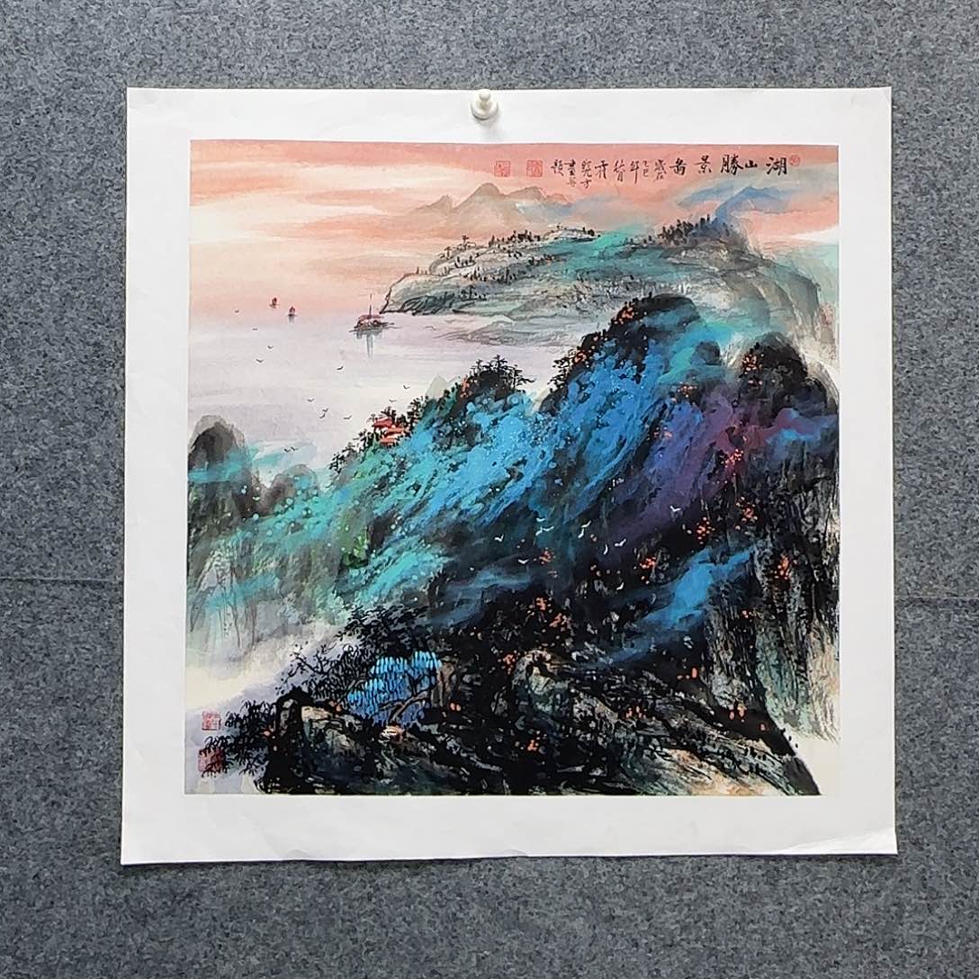 国画68*68纯手绘霍晓方