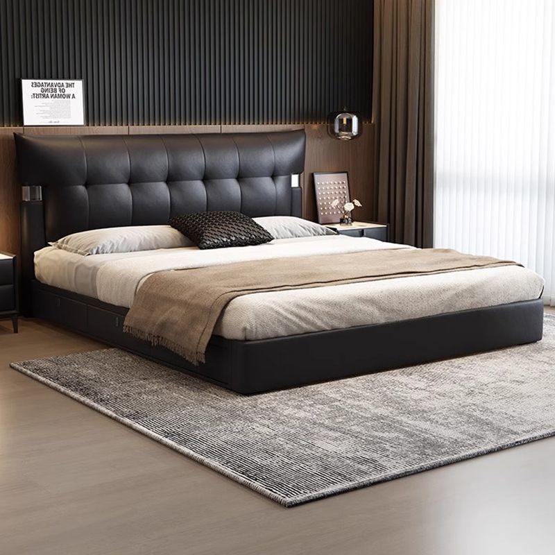 轻奢皮艺床现代简约主卧室双人床1.5米8意式皮艺床软包大婚床