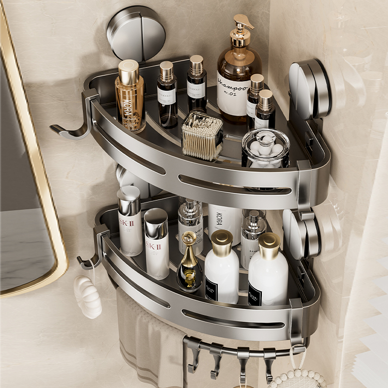 卫生间置物架浴室三角四方架子免打孔壁挂厕所洗手间洗漱台收纳架