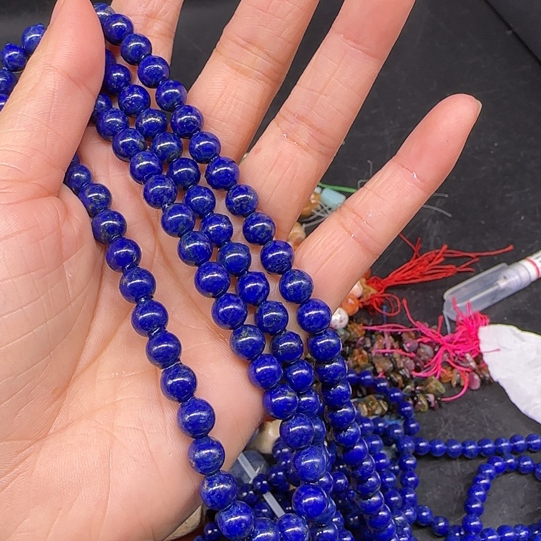 A***格玛瑙/玉髓合金珠宝半成品青金多圈7mm拍三96发一条