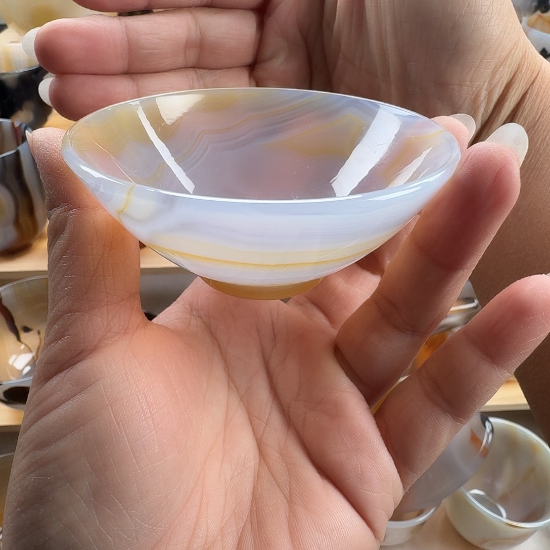 真***言玛瑙/玉髓未镶嵌茶杯