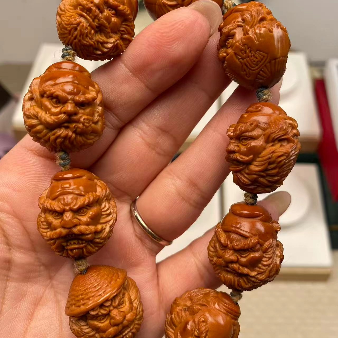 锦和，八大钟馗之钟馗百态橄榄核雕手串