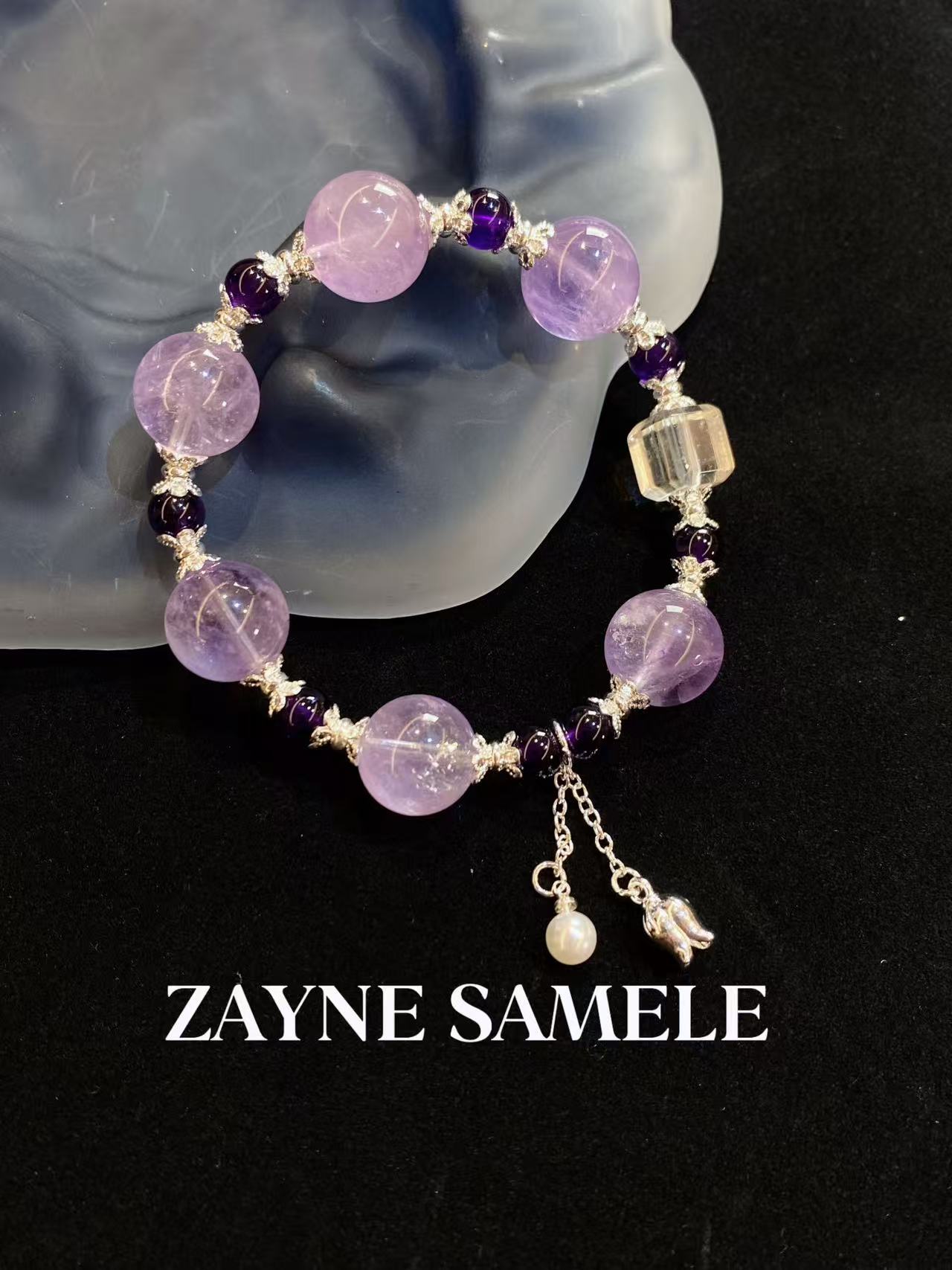 天然紫水晶手串 ZAYNE SAMELE·堕天使 百搭设计天然手串 合金配件