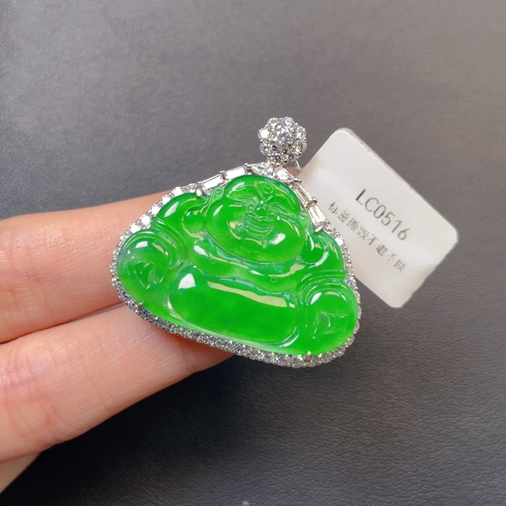 翡翠银S925镶嵌吊坠(不含链)