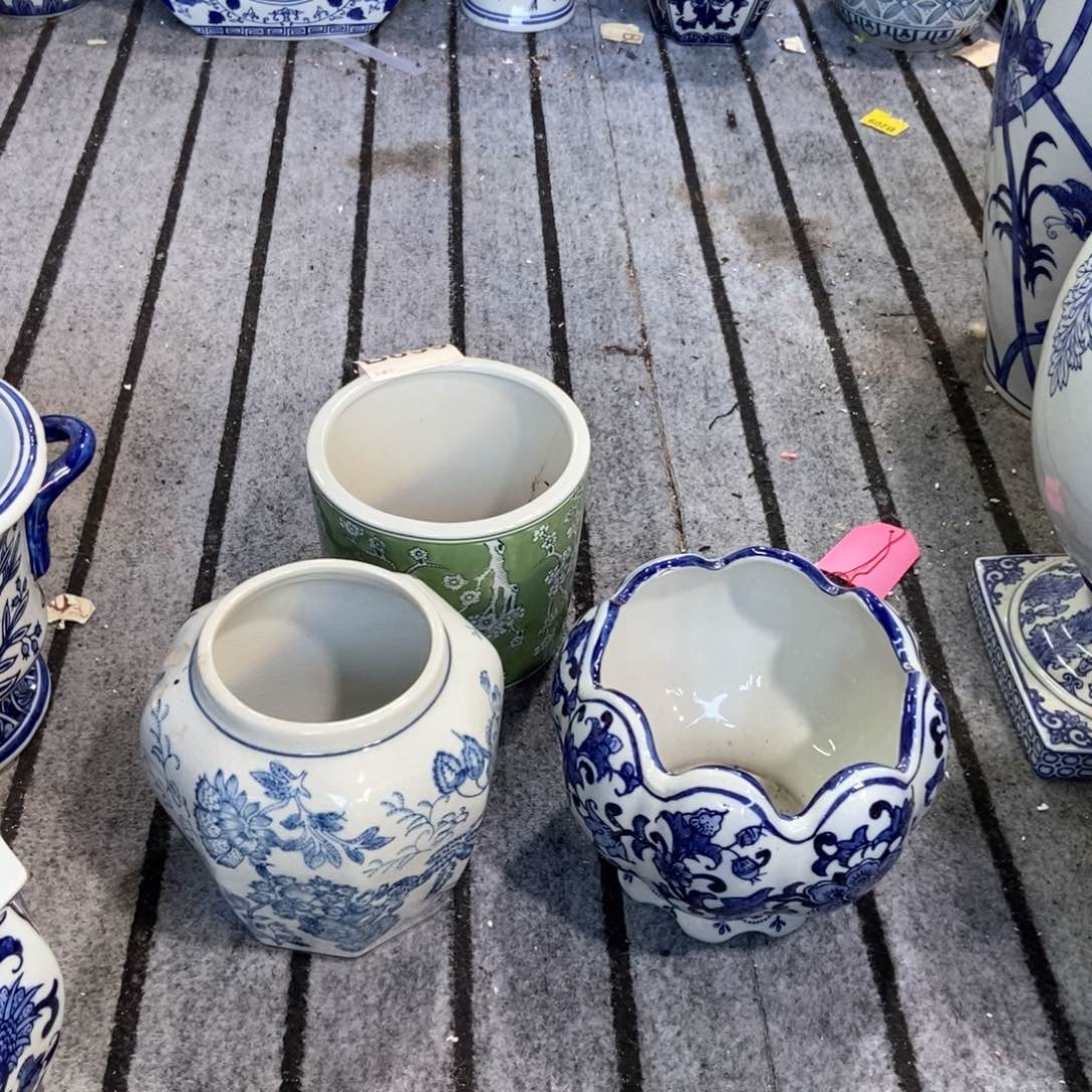 摆件乐****）三件手绘釉下彩