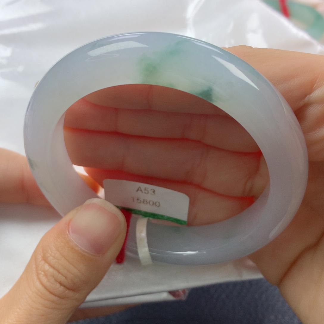 未镶嵌手镯翡翠缅甸天然翡翠A货53.6正