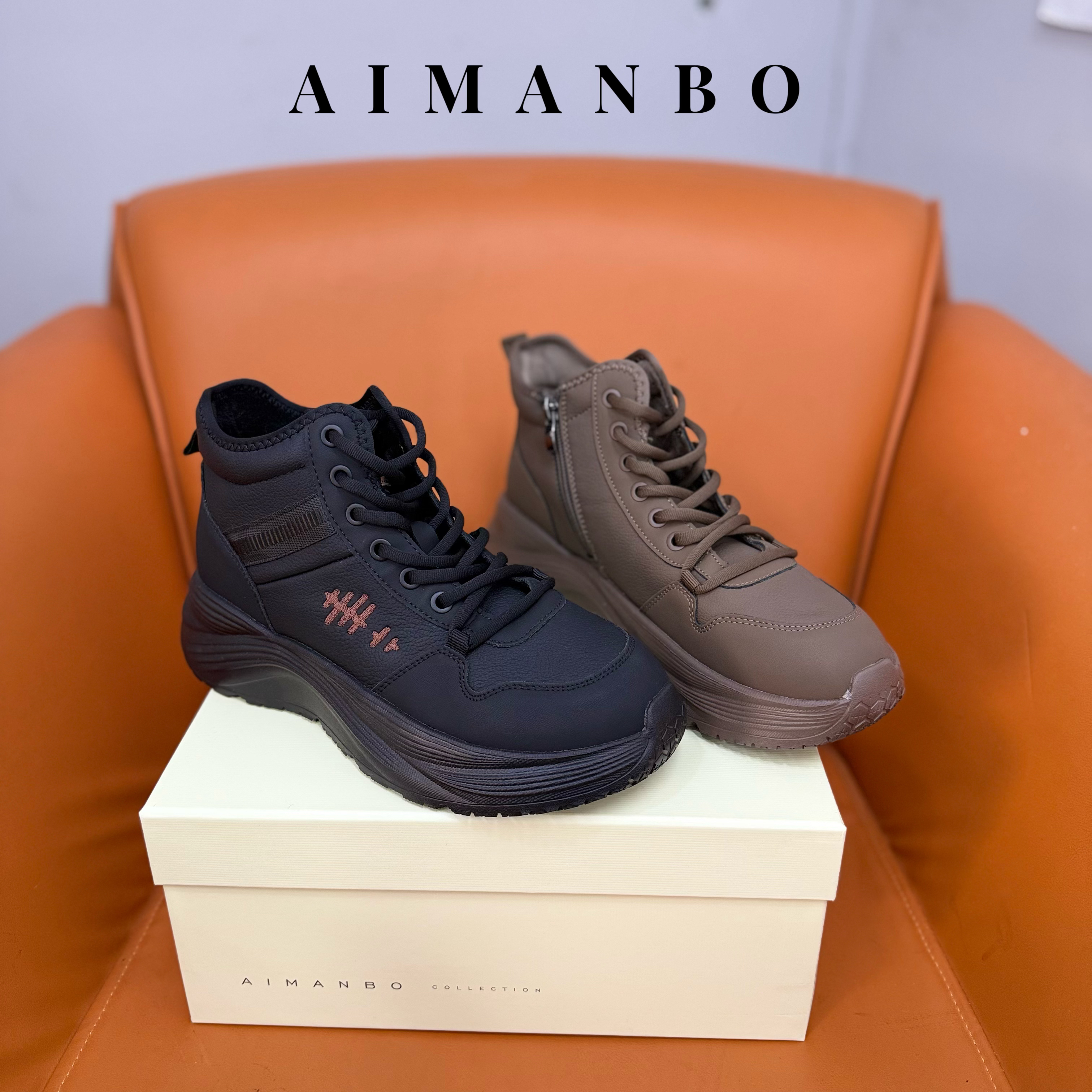 【漫步佳人】3693 04556系带圆头时尚休闲鞋保暖棉鞋休闲冬季低跟