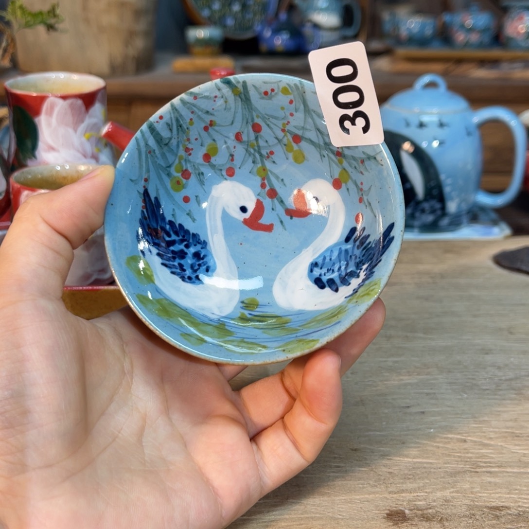 壶素浅陶瓷手工手绘