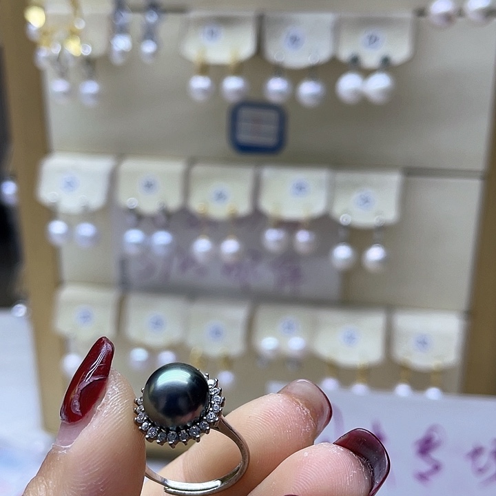 海水珍珠戒指银S925镶嵌