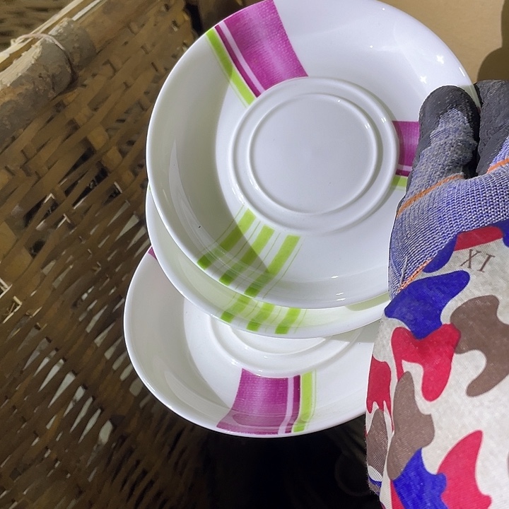 瓷片高骨瓷小碟3个 口径13厘米