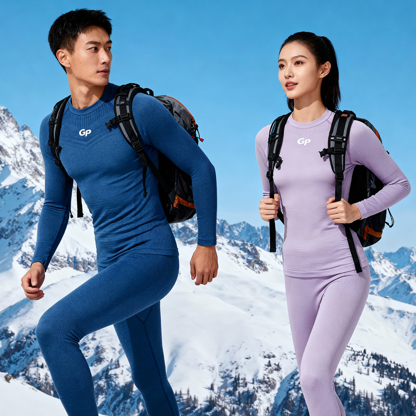 灰壳美利奴羊毛速干衣男女滑雪保暖衣裤套装户外登山长袖上衣