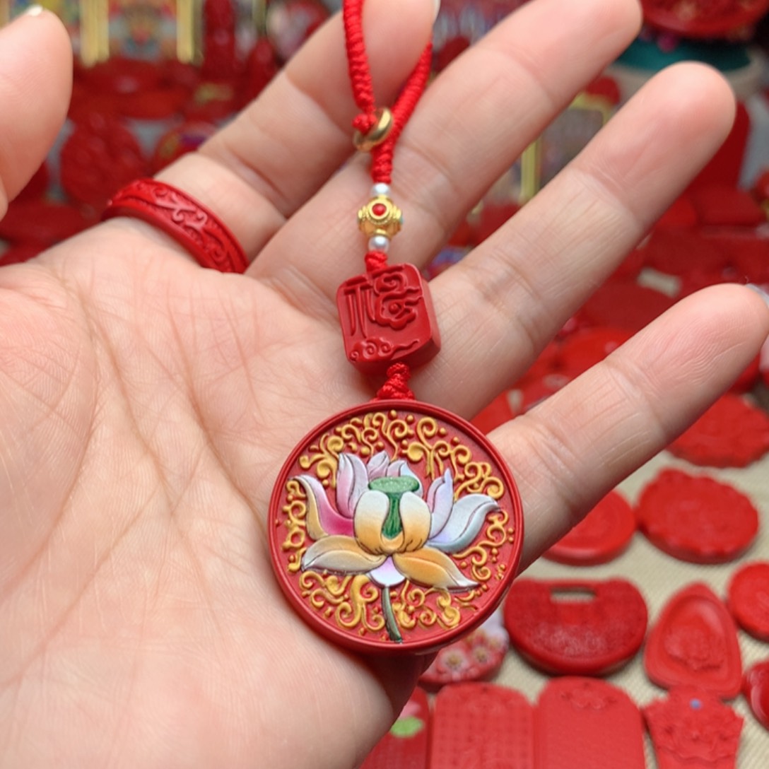 天然辰砂工艺品朱砂钥匙扣