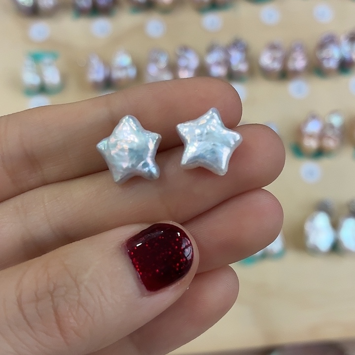 淡水珍珠耳饰银S925镶嵌