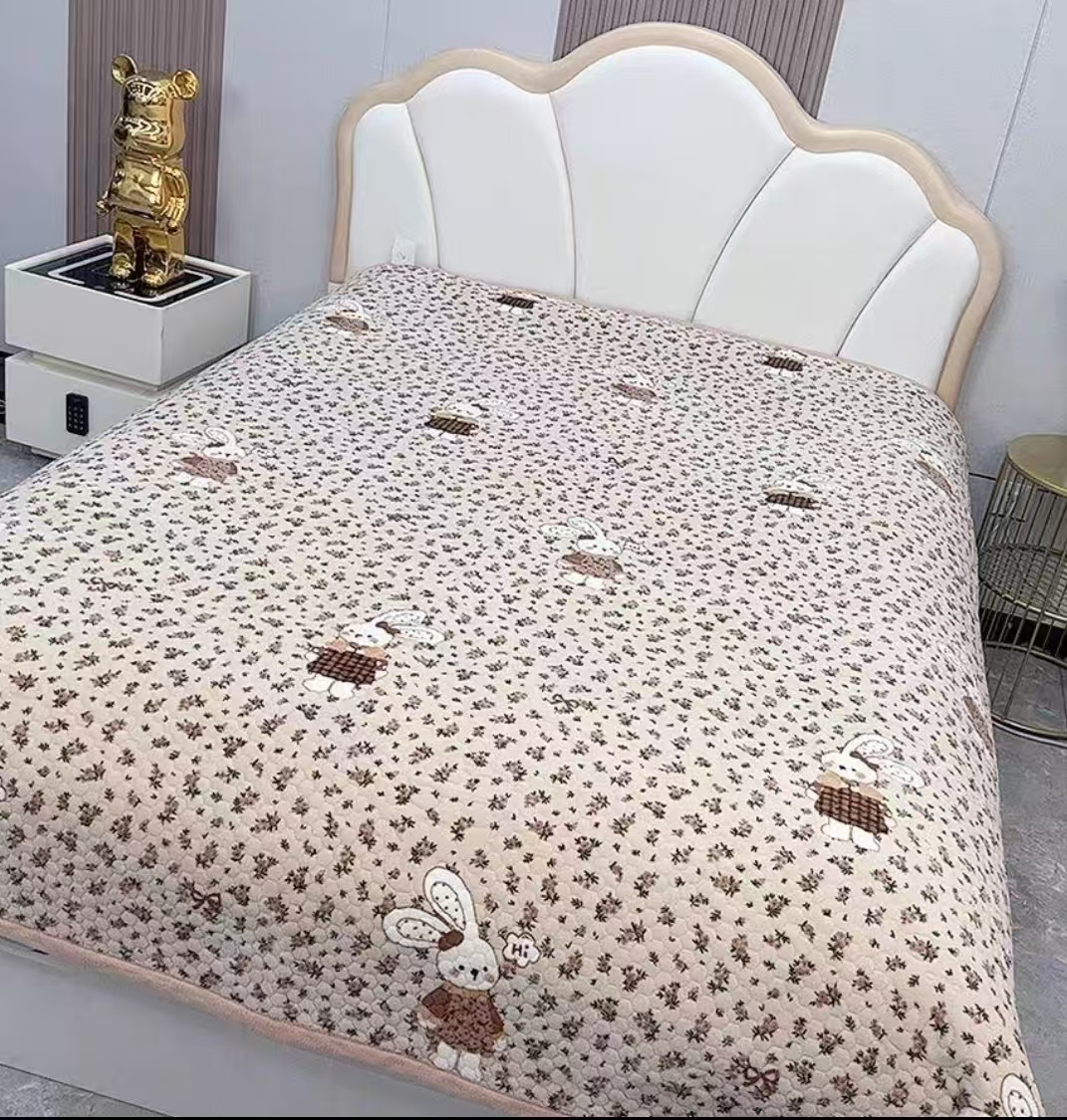 花朵兔--200*230加绒 加厚 牛奶绒 床盖