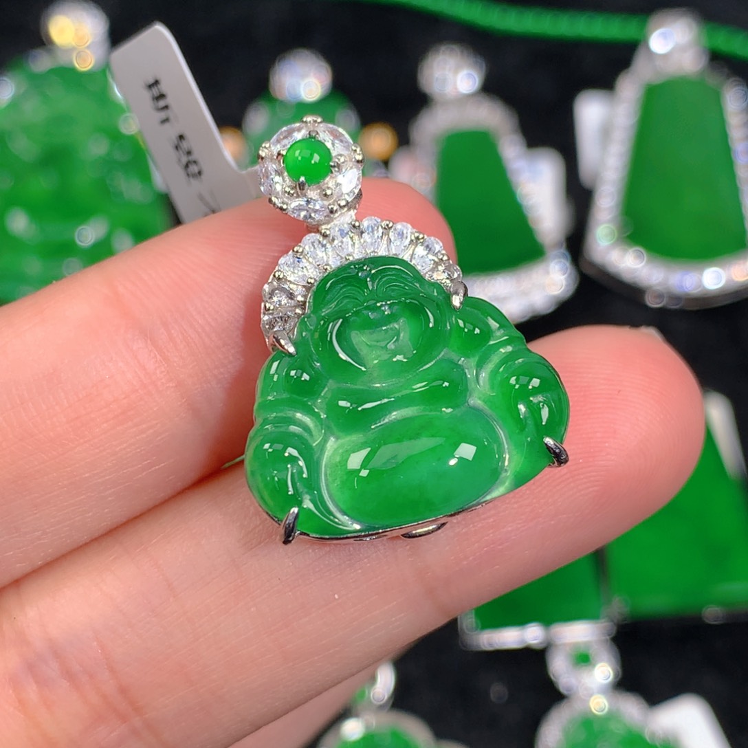翡翠吊坠(不含链)银S925镶嵌