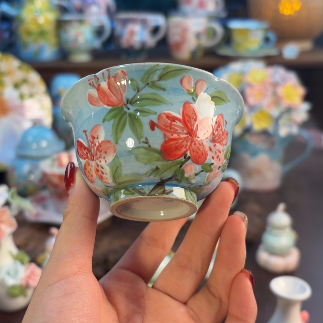 景德镇手绘高温釉下彩陶瓷茶具