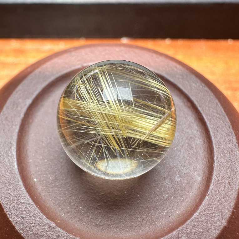 14.5mm维纳斯金发晶单株 手串diy散珠 晶体通透