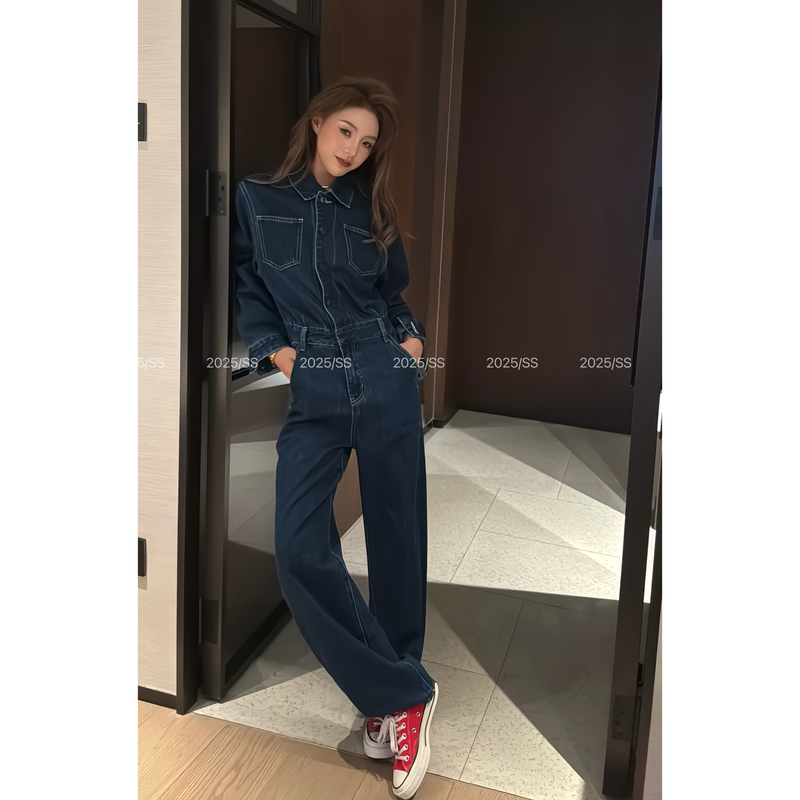 【娇娇私服定制】新款上新休闲简约牛仔连体裤31322#