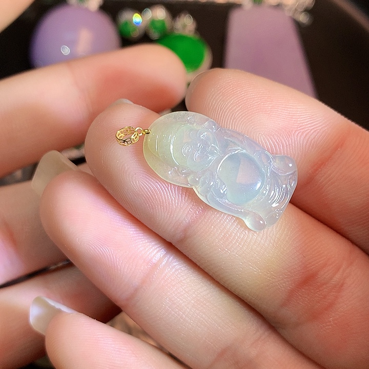 翡翠挂件18K金镶嵌368374474