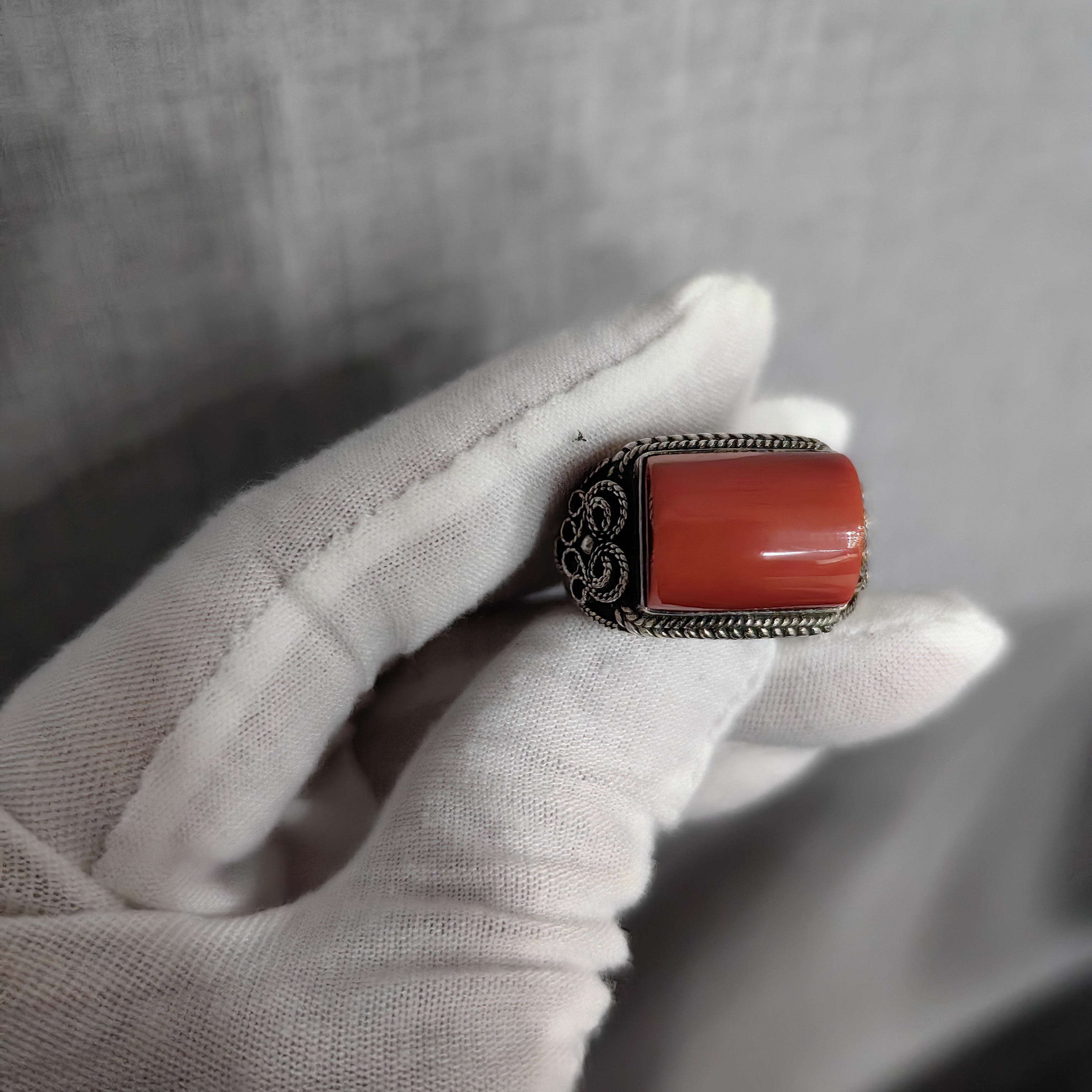 足银戒指 时尚复古手工制作戒指