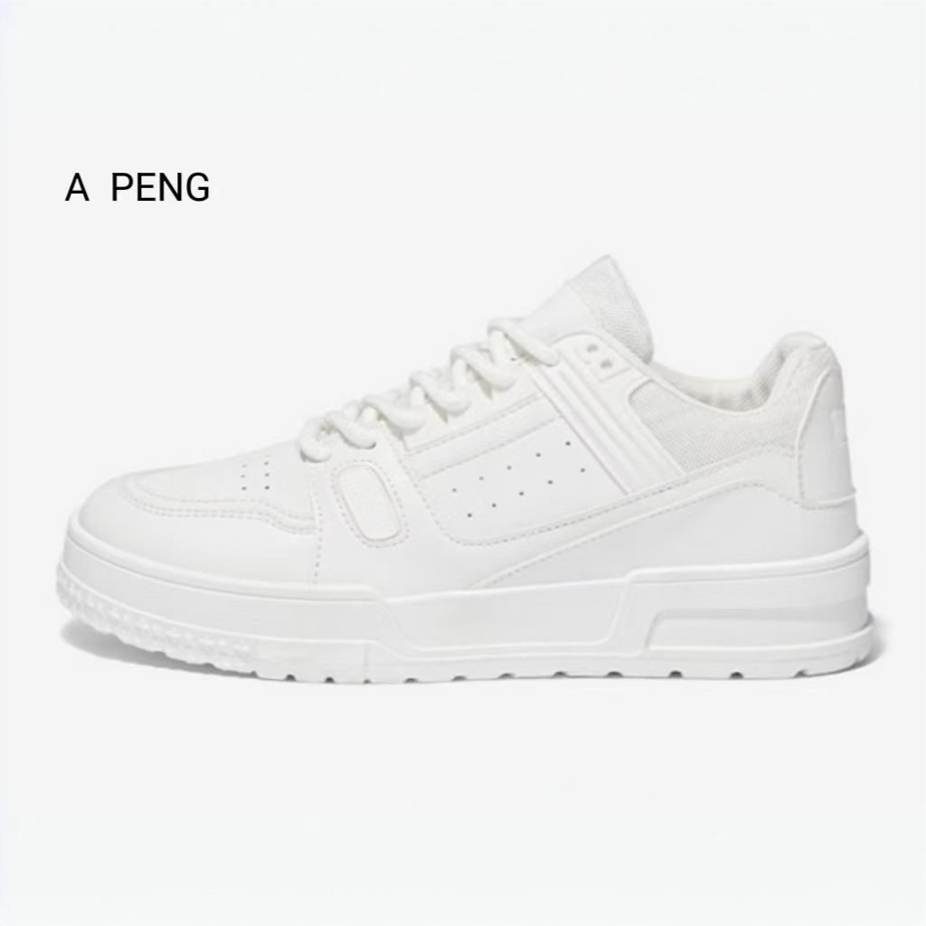 新款时尚四季皮面休闲鞋面包鞋板鞋潮鞋男ins百搭透气韩版男士鞋