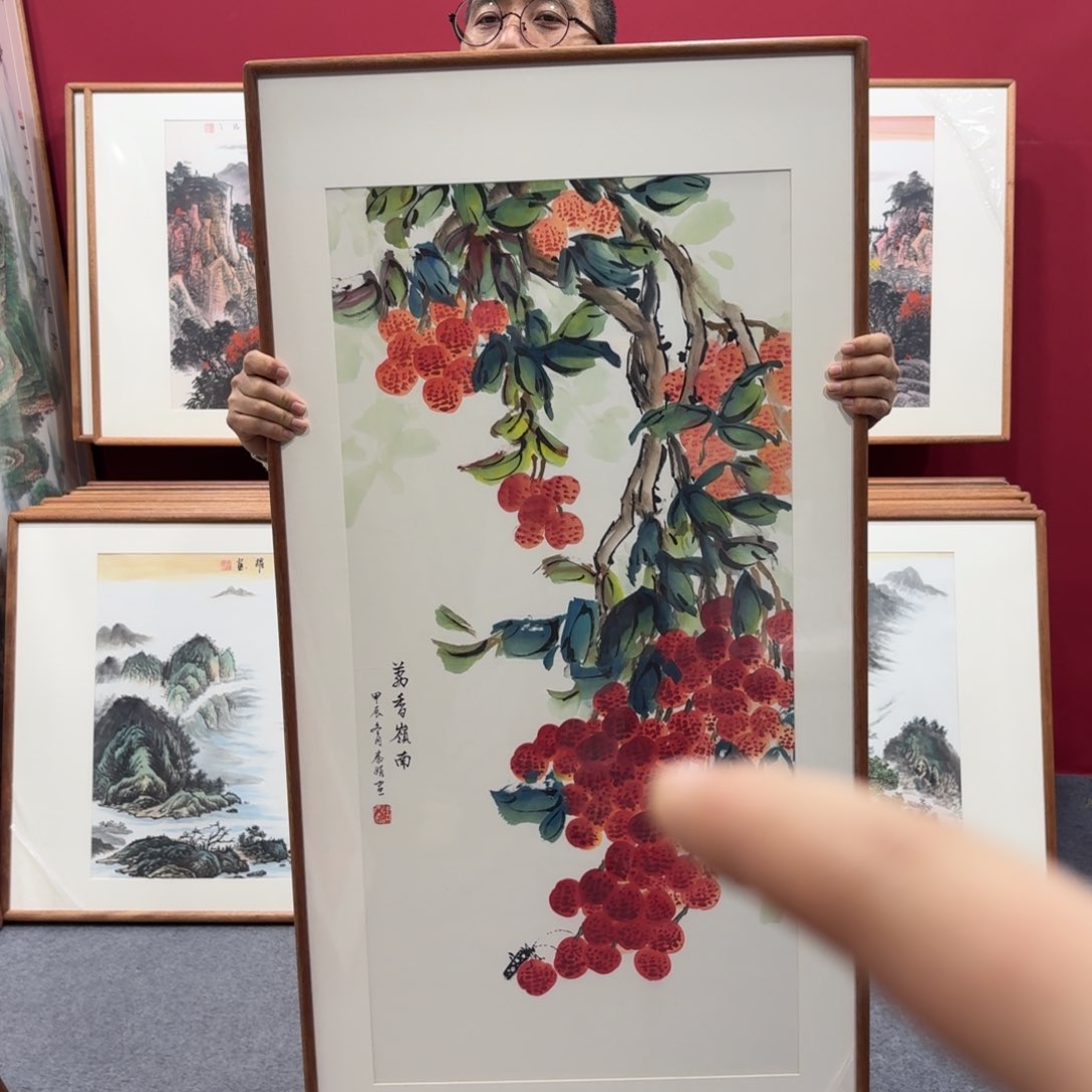 国画带框绘画120/60尺寸