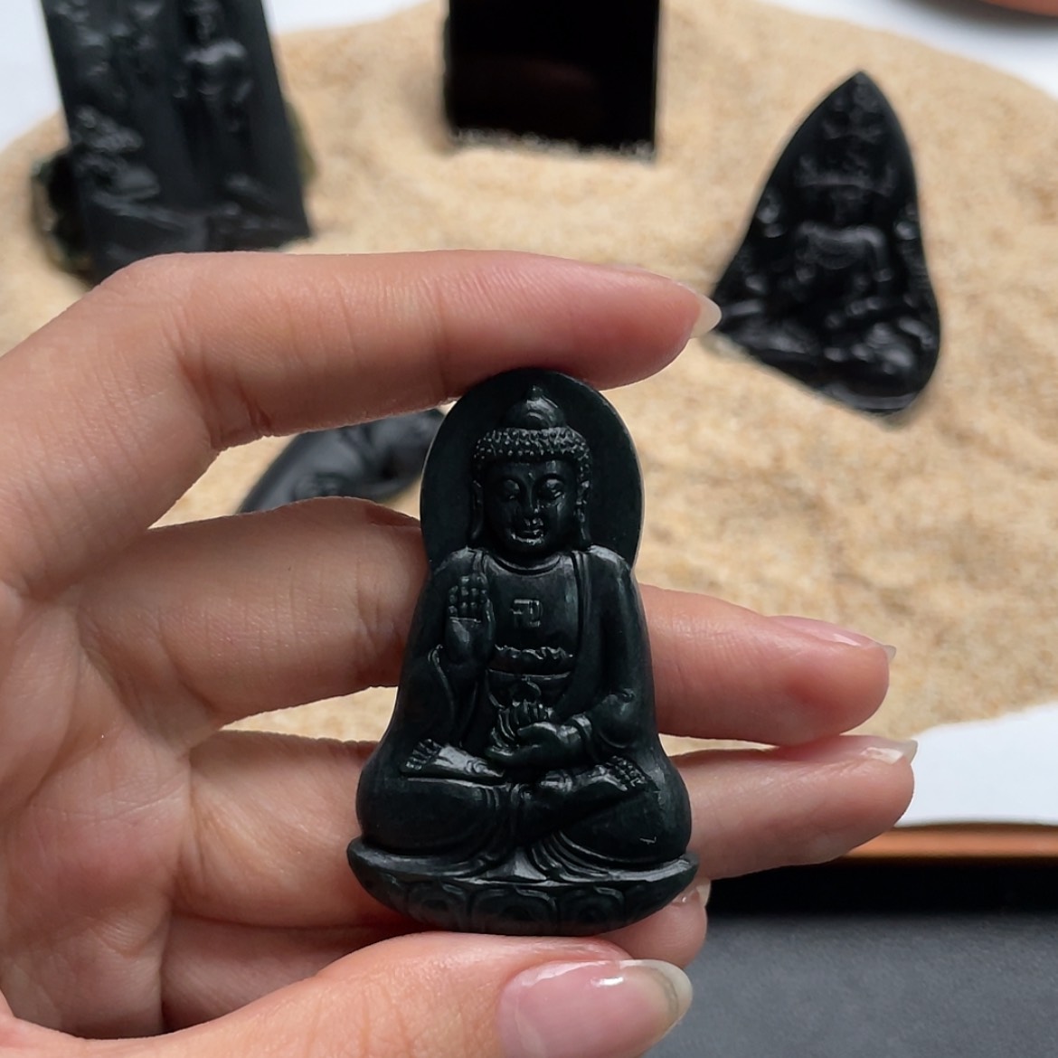 【闪购商品】定制翡翠未镶嵌墨翠