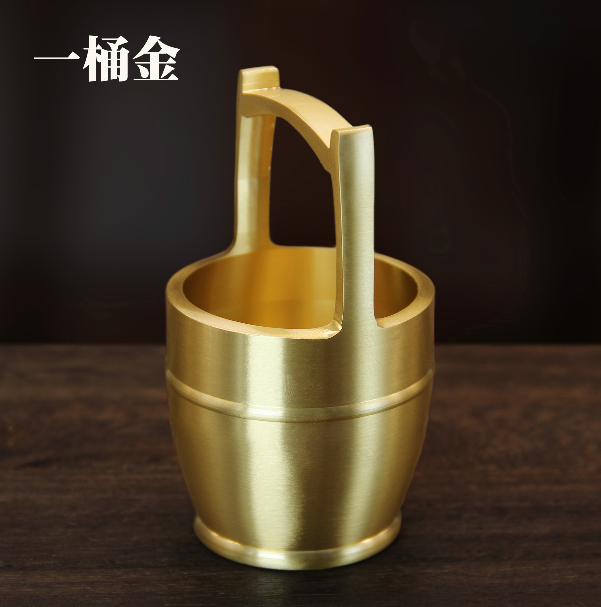纯黄铜神器《一桶金》家用复古米缸创意江山水桶礼品茶道