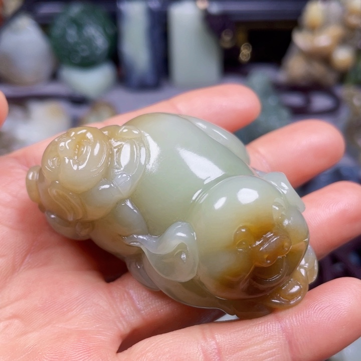 和田玉手链未镶嵌翠***缘