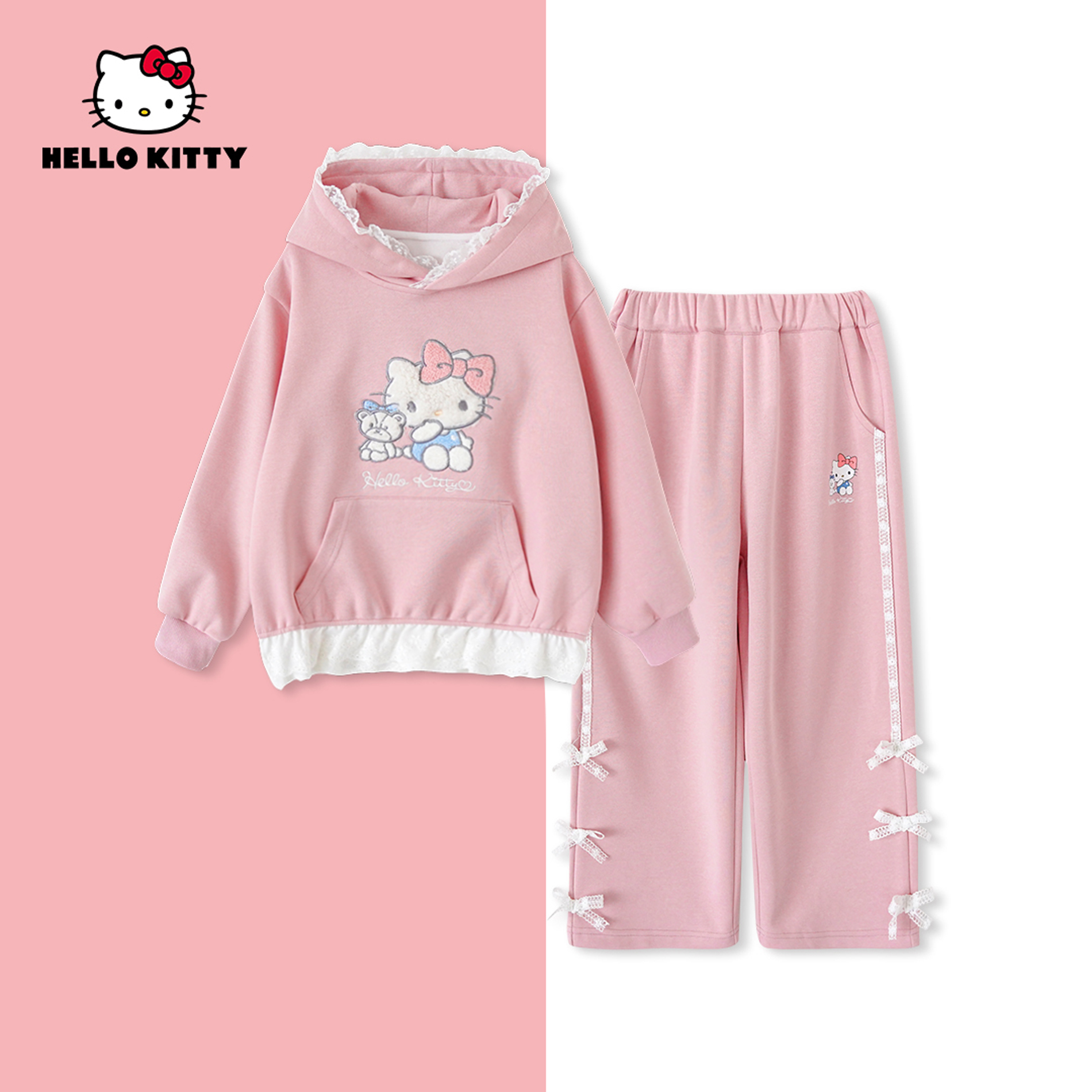 HelloKitty春季新款女童装休闲百搭套装女宝两件套AC5120MK054 KT