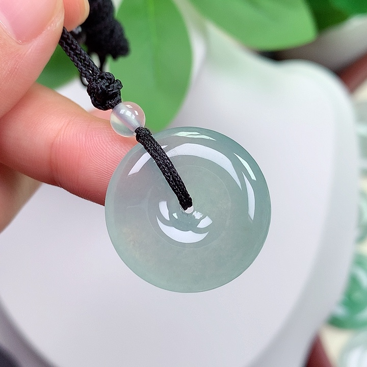 翡翠未镶嵌颈饰平安扣 24.3x5.5mm