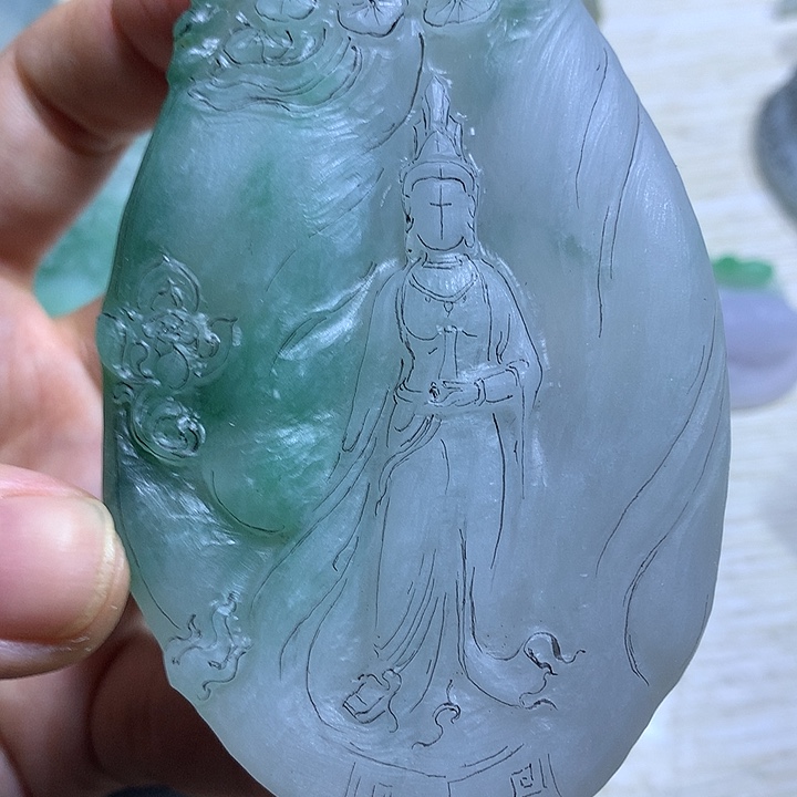 定制翡翠未镶嵌天然翡翠观音