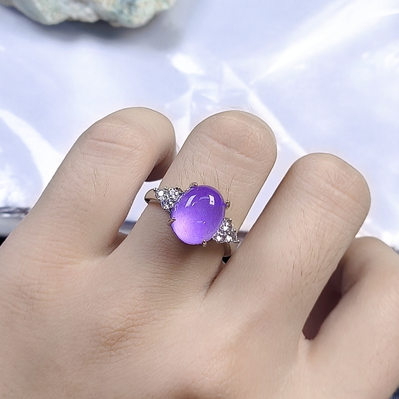 （聚宝严选）B76紫小戒指妈妈款精致精美百搭时尚