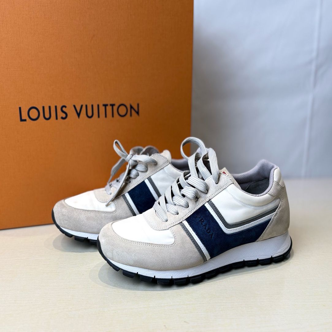 99新 Prada/普拉达 白蓝运动鞋 43.5码/5521