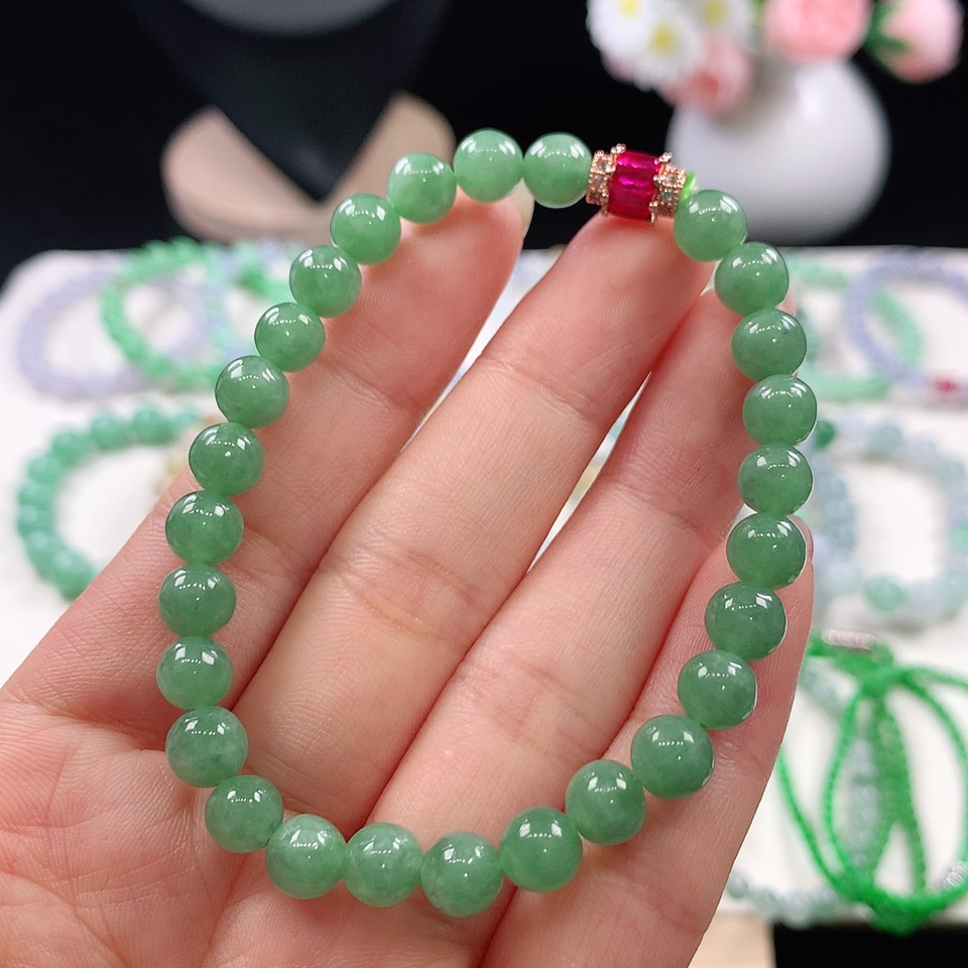 翡翠未镶嵌手链6.6mm