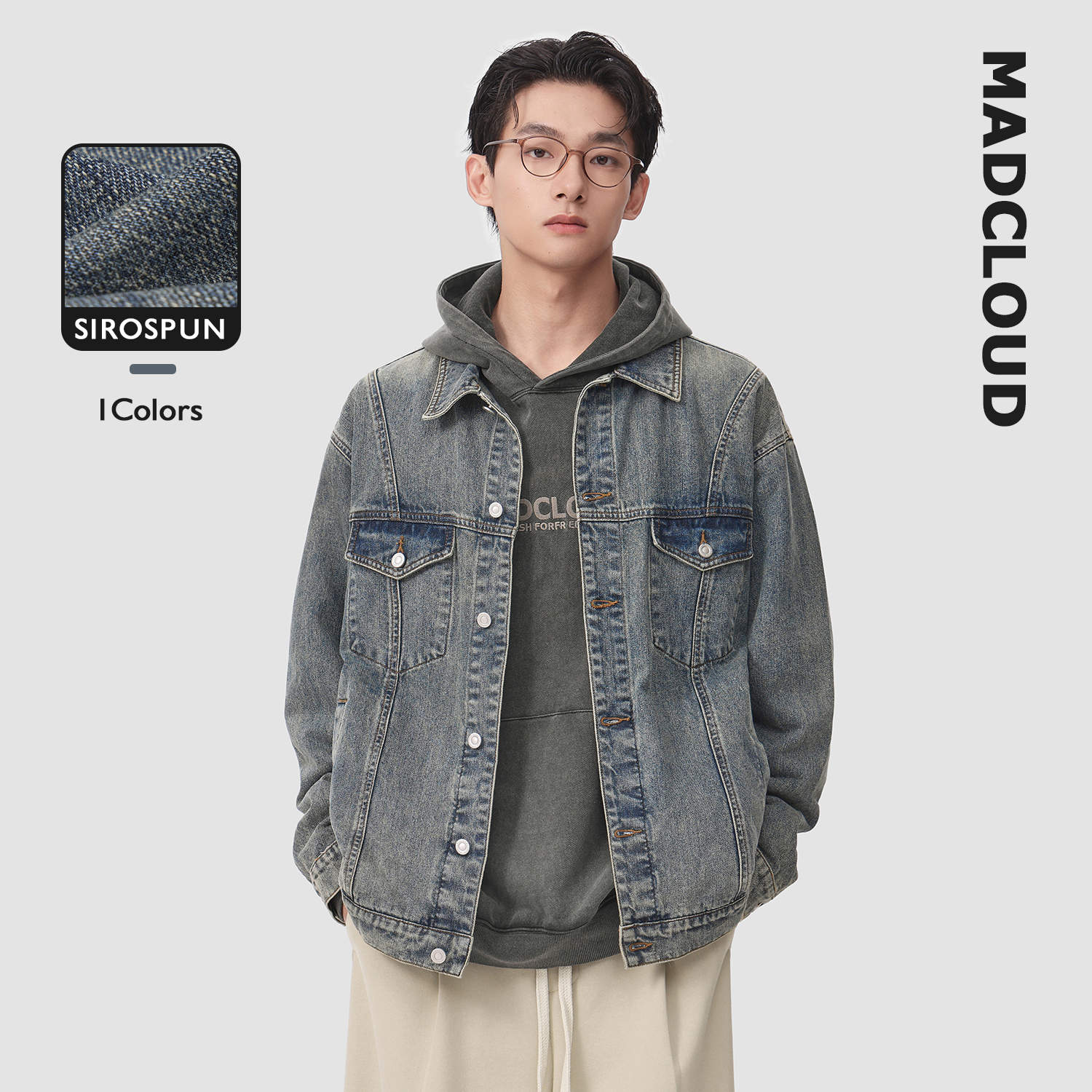 MAD官方 | Madcloud重磅水洗经典色美式休闲春秋夹克牛仔外套男