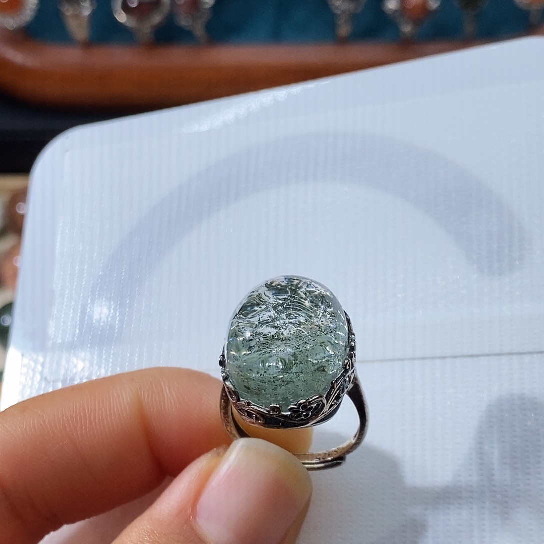 水晶戒指银S925镶嵌定制
