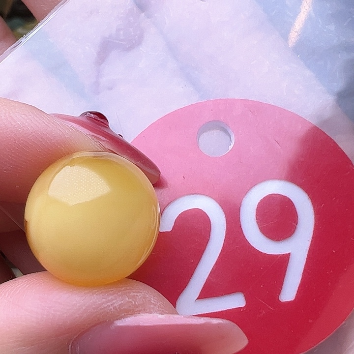 蜜蜡裸石未镶嵌微瑕 14.9mm 圆珠