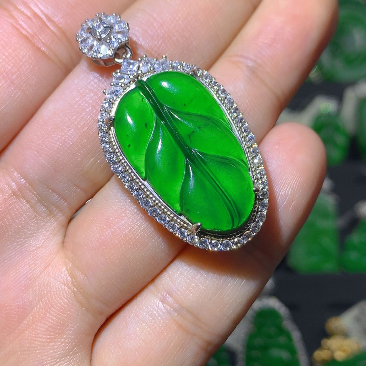 【闪购商品】翡翠吊坠(不含链)银S925镶嵌