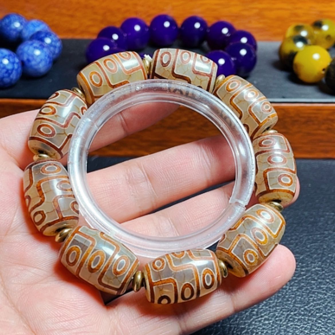 【闪购商品】玛瑙/玉髓手链未镶嵌九眼1521