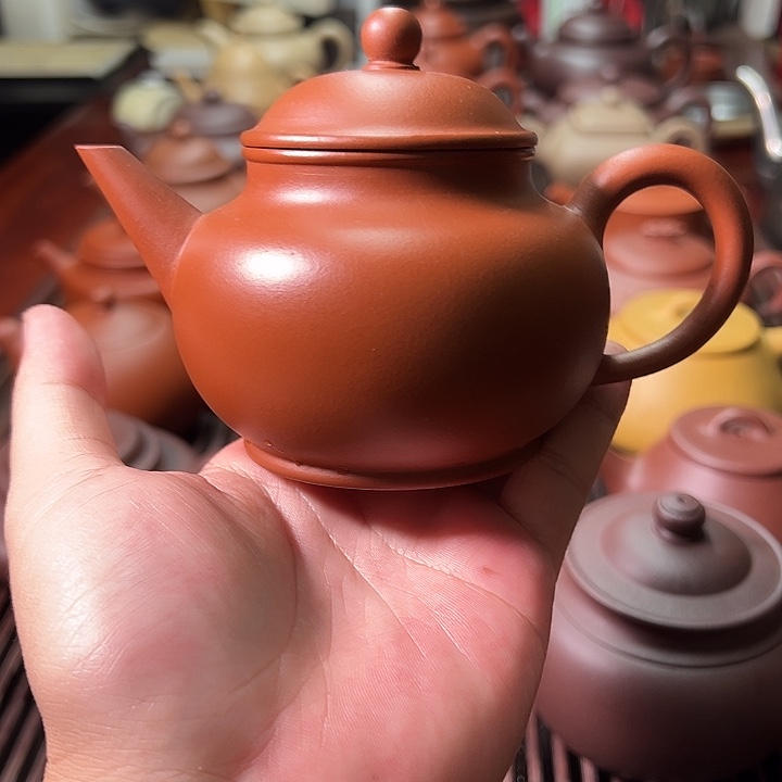 茶壶紫砂微微瑕红泥水平230cc