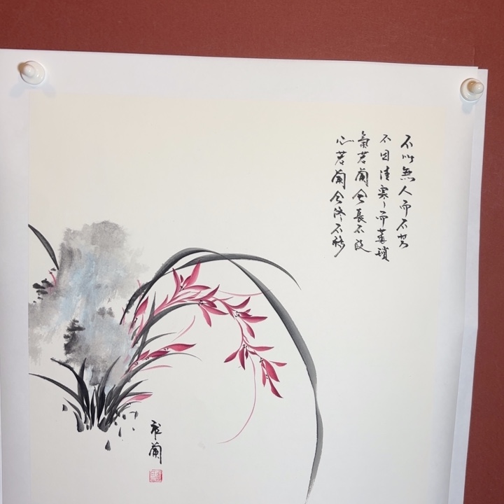 国画听兰老师花鸟