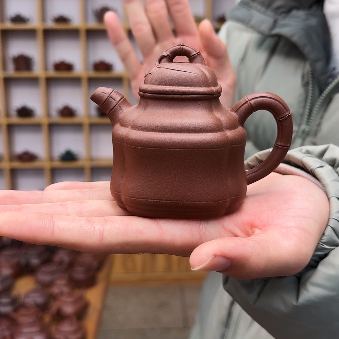 茶壶紫砂四方竹鼎180cc