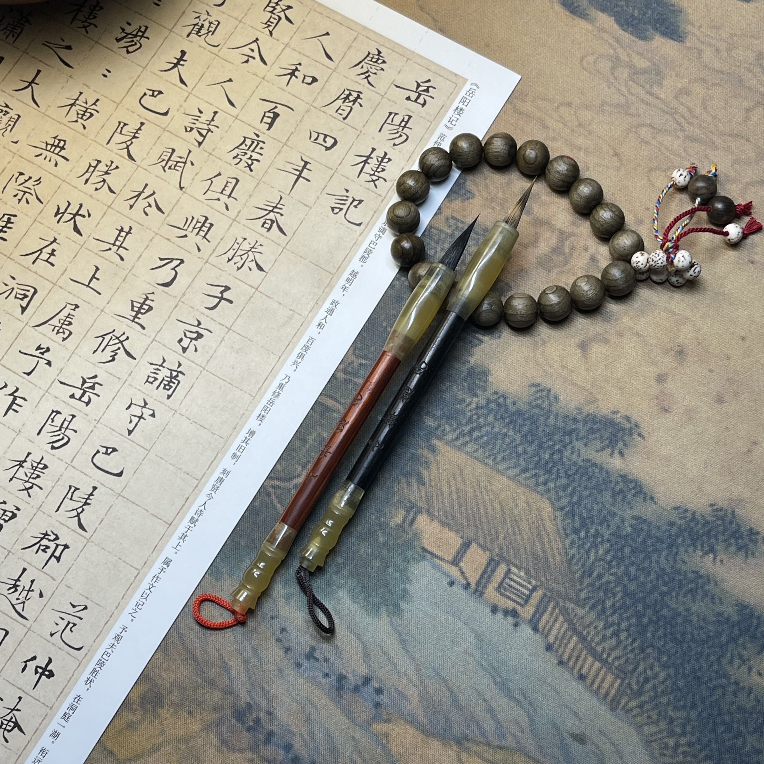 【小笔崽子】黑檀木仿玉石纯紫狼兼毫小楷纯黑尖瘦金体书法毛笔