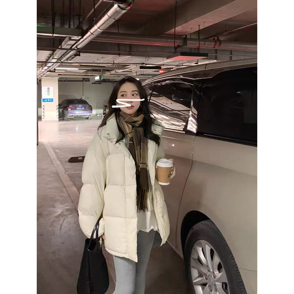 A169#短款立领2025炸街羽绒服女设计感小众冬季加厚面包服外套