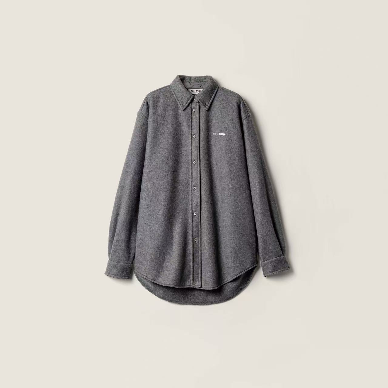 未使用 MIU MIU/缪缪  刺绣logo摇粒绒衬衫外套